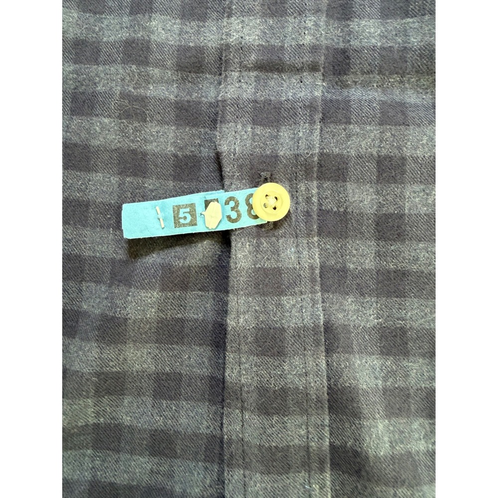 Flint and Tinder Mens XL Gingham Check Button Down Shirt Navy Blue F-210017 - Picture 5 of 15